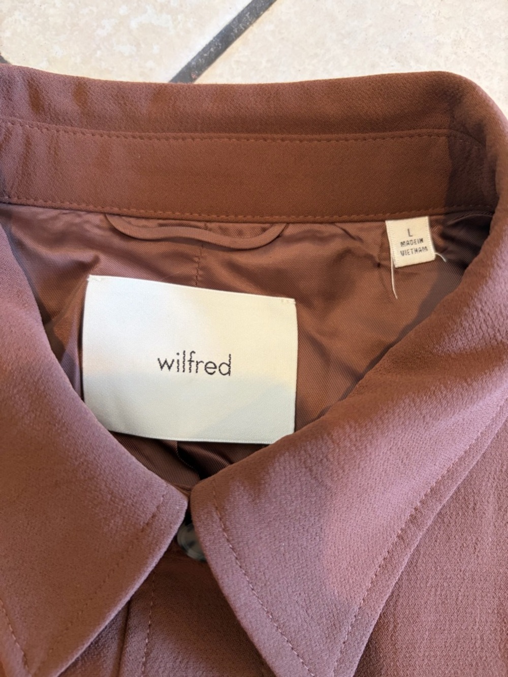 wilfred “little cropped jacket” in brown - Picture 3 of 4